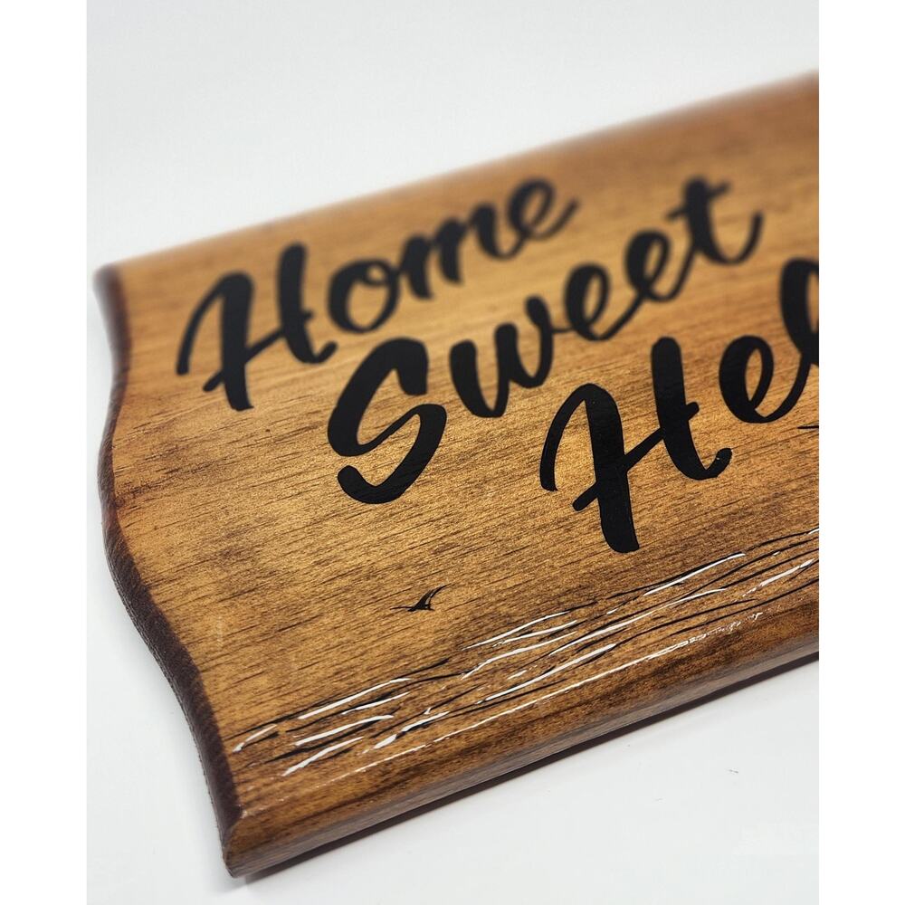 Home Sweet Hell | Handmade Wall Hanging | Cattails | Country Cottage Halloween